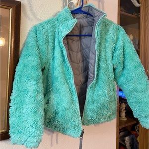 Girls reversible winter jacket with zipper